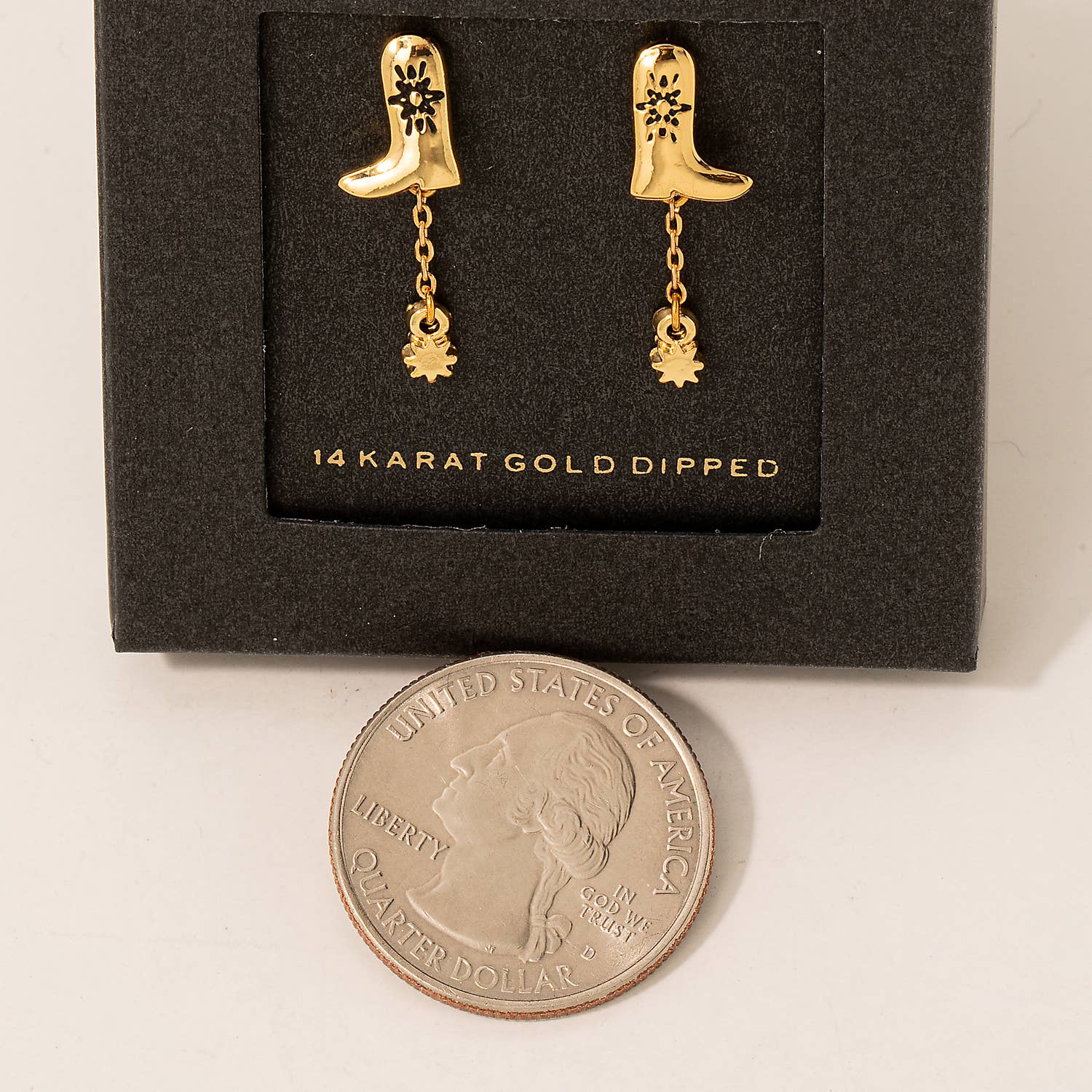 Secret Box Cowboy Boot Dangle Earrings