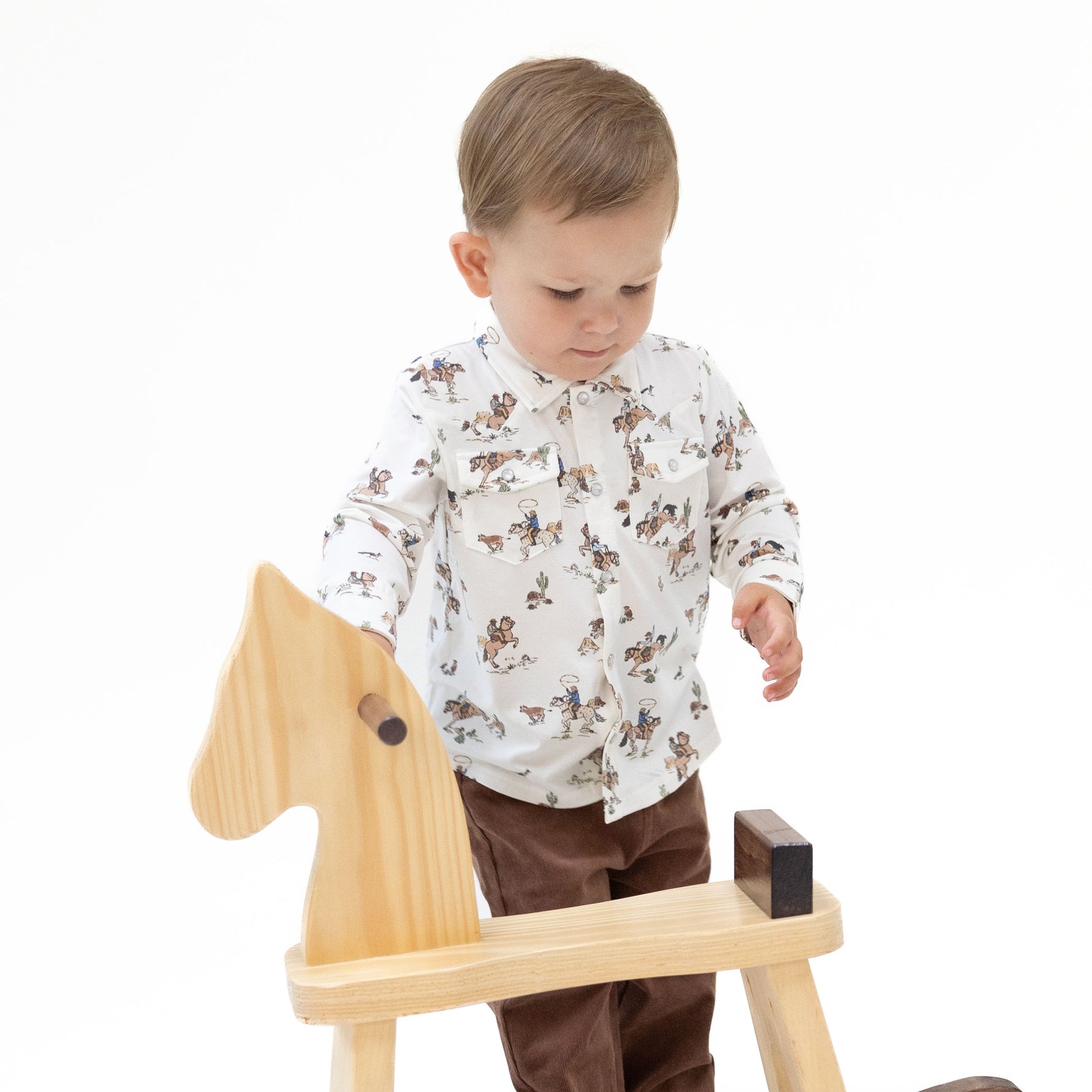 Western baby clothing kids western boutique Utah Horse Wrangler The Willie Shirt 915F26WCB  Horse Wrangler The Willie Shirt