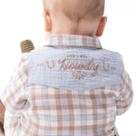 Utah kids western boutique rodeo baby clothing Western Plaid The Willie Shirt 915F26WPL Boltranchstore.com free shipping