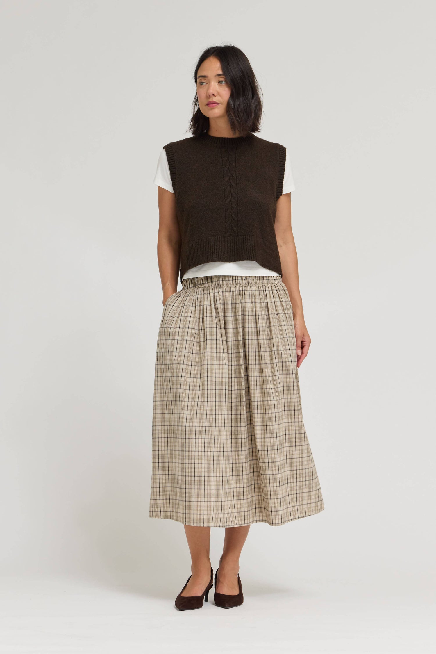 Sasha Center Cable Knit Vest