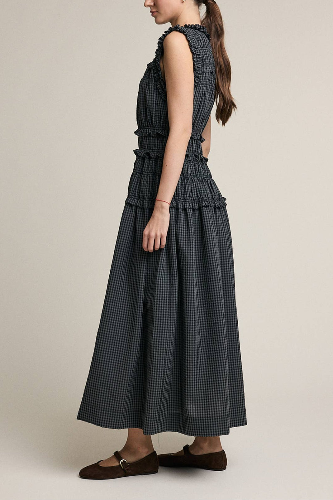 Collins Ruffle Plaid Dress