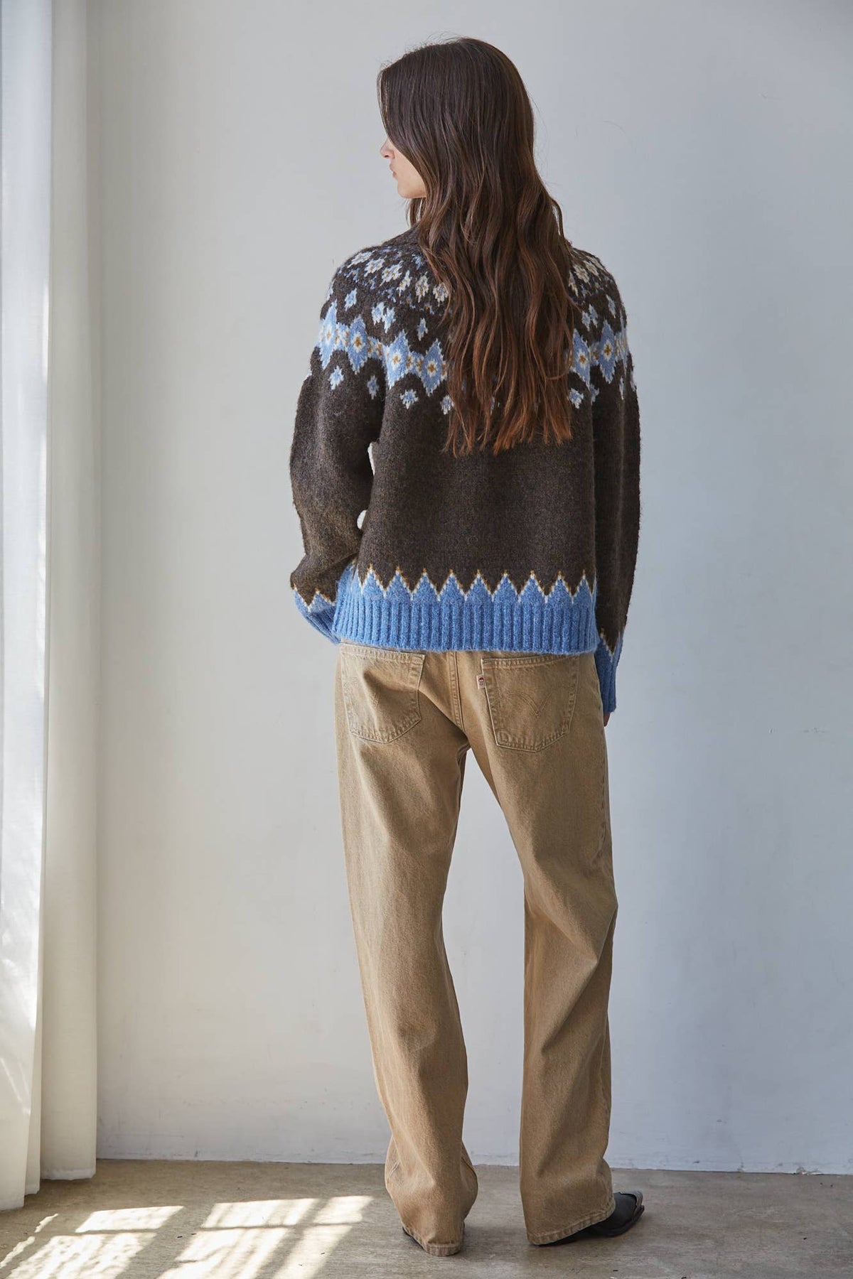 Mia Fair Isle Zip Up Cardigan