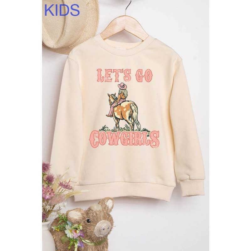 Kids Lets Go Cowgirls Graphic Sweatshirt