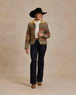 Schaefer Womens Las Cruces Jacket With Leather Collar classic fit through the shoulders and body rodeo