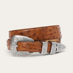 Stetson Ostrich Tapered Tab Belt free shipping at boltranchstore.com 9406790 brown ostrich western fashion