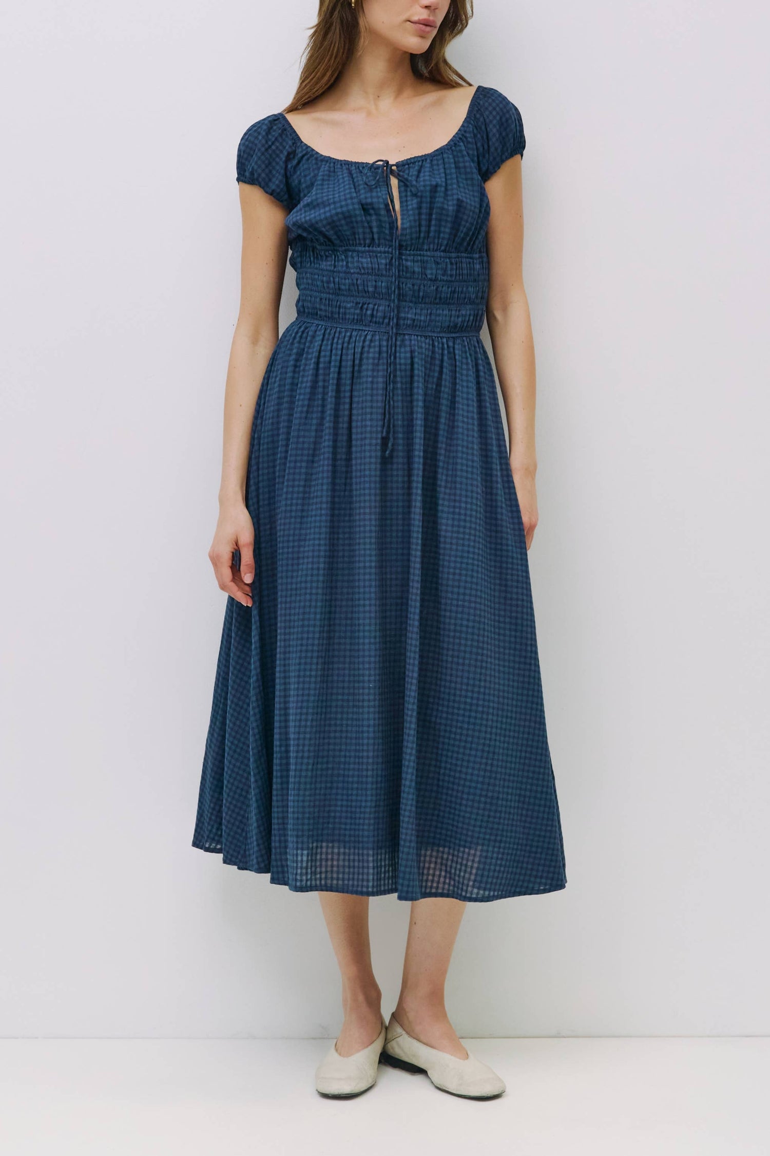 The Toni Gingham Dress Boltranchstore.com blue gingham womens dress for spring summer casual