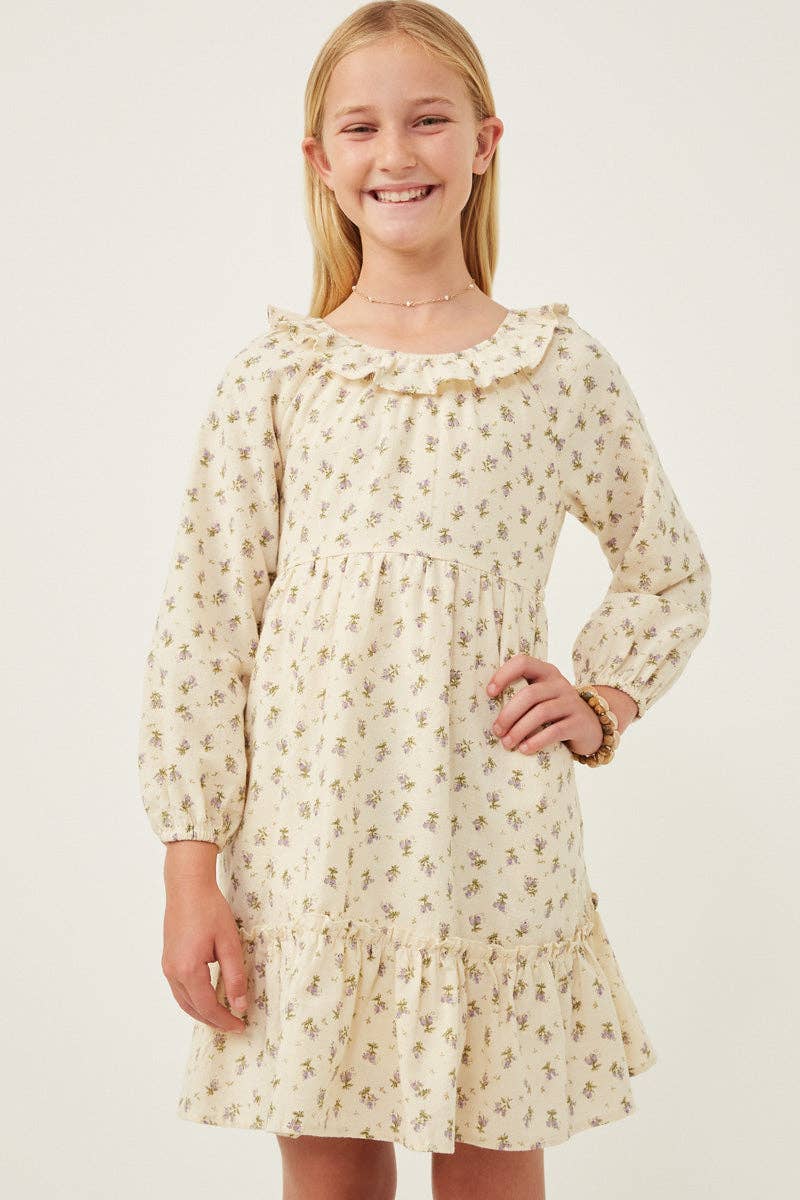 Girls Textured Floral Dress