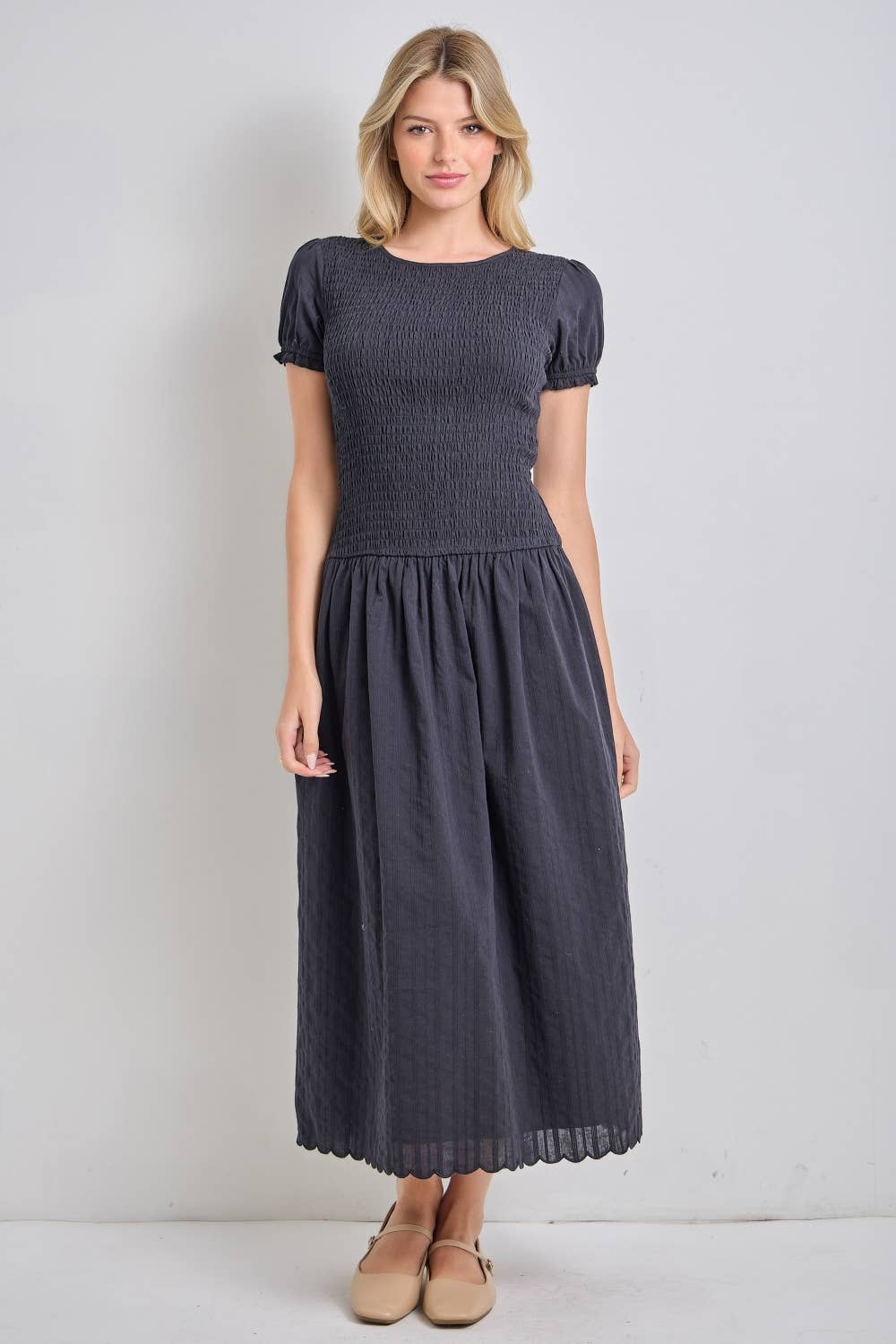 Brenda Smocked Midi Dress