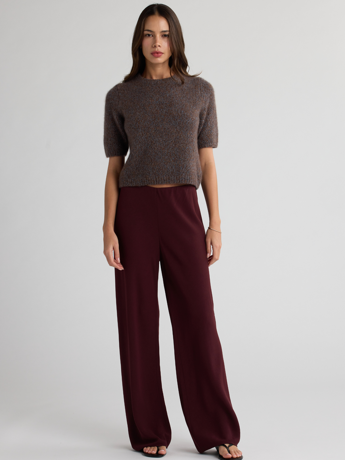 W Cashmere Brenda Short Sleeve Sweater