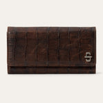 Stetson Croco Embossed Front Flap Wallet 9511000 womens brown western wallet purse clutch gift mothers day Boltranchstore.com