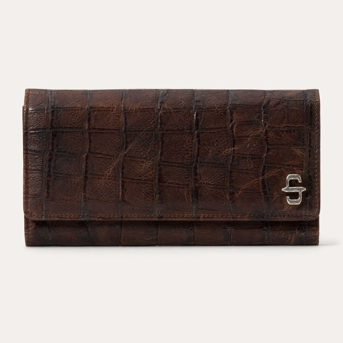 Stetson Croco Embossed Front Flap Wallet 9511000 womens brown western wallet purse clutch gift mothers day Boltranchstore.com