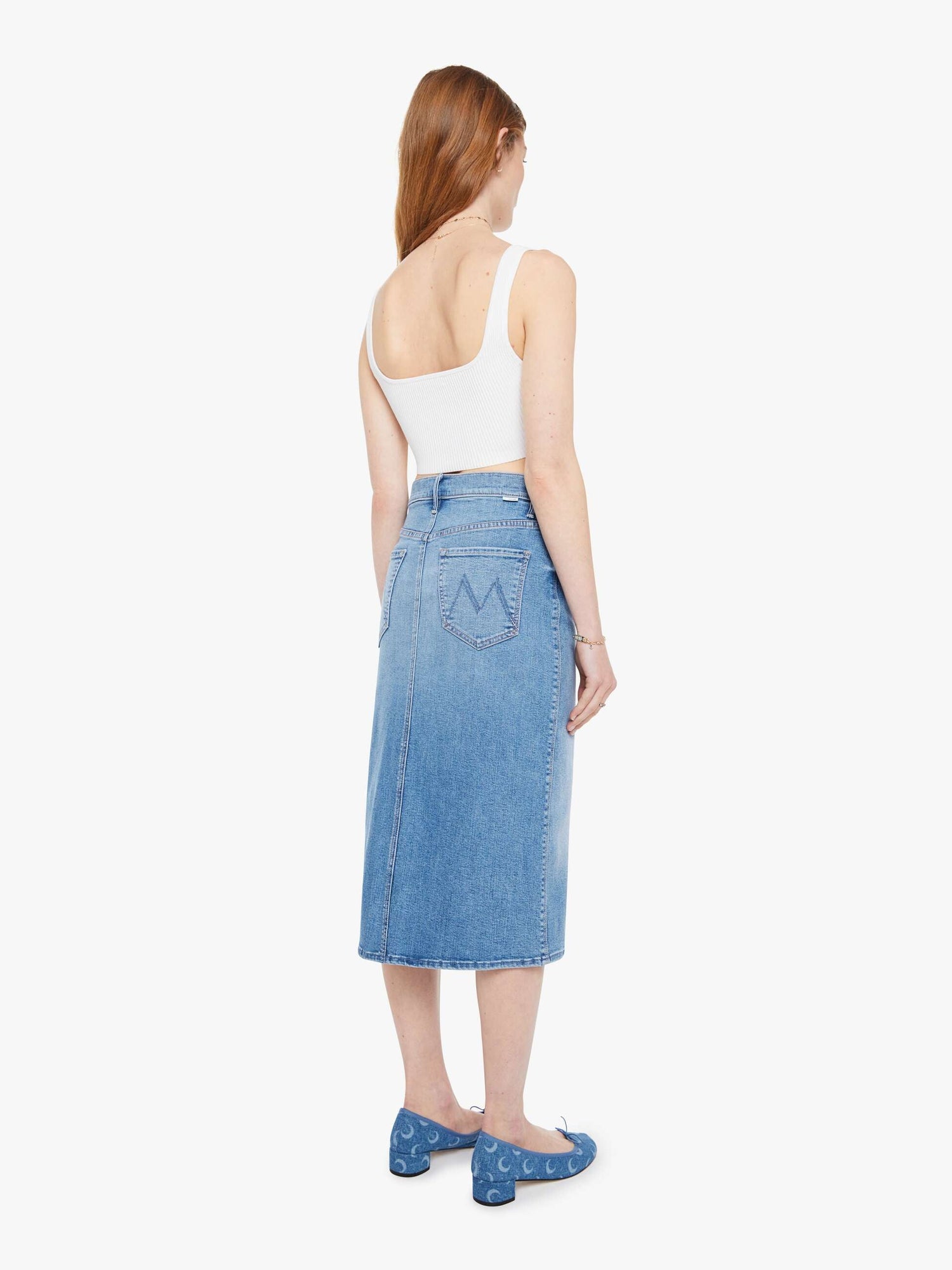 Mother The Swooner Straight A Midi Skirt