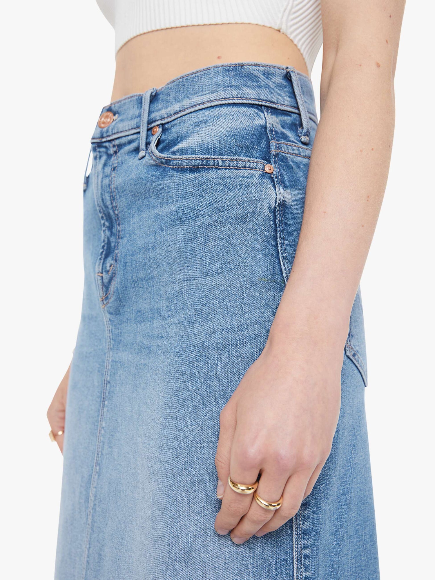Mother The Swooner Straight A Midi Skirt