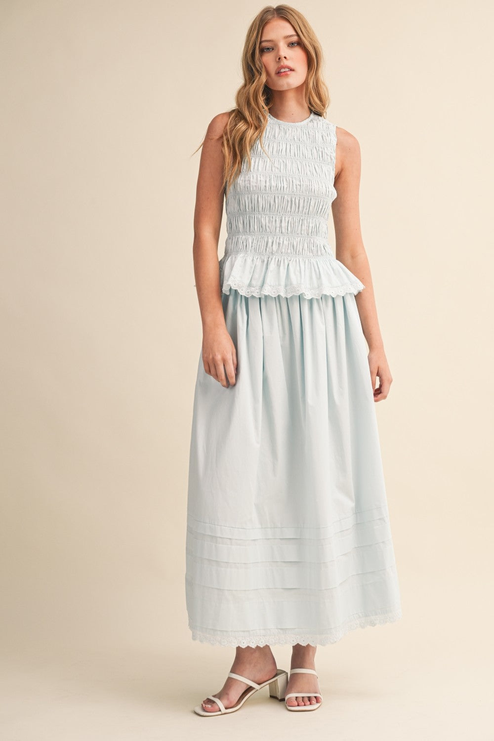 Stella Smocked Top & Midi Skirt Set