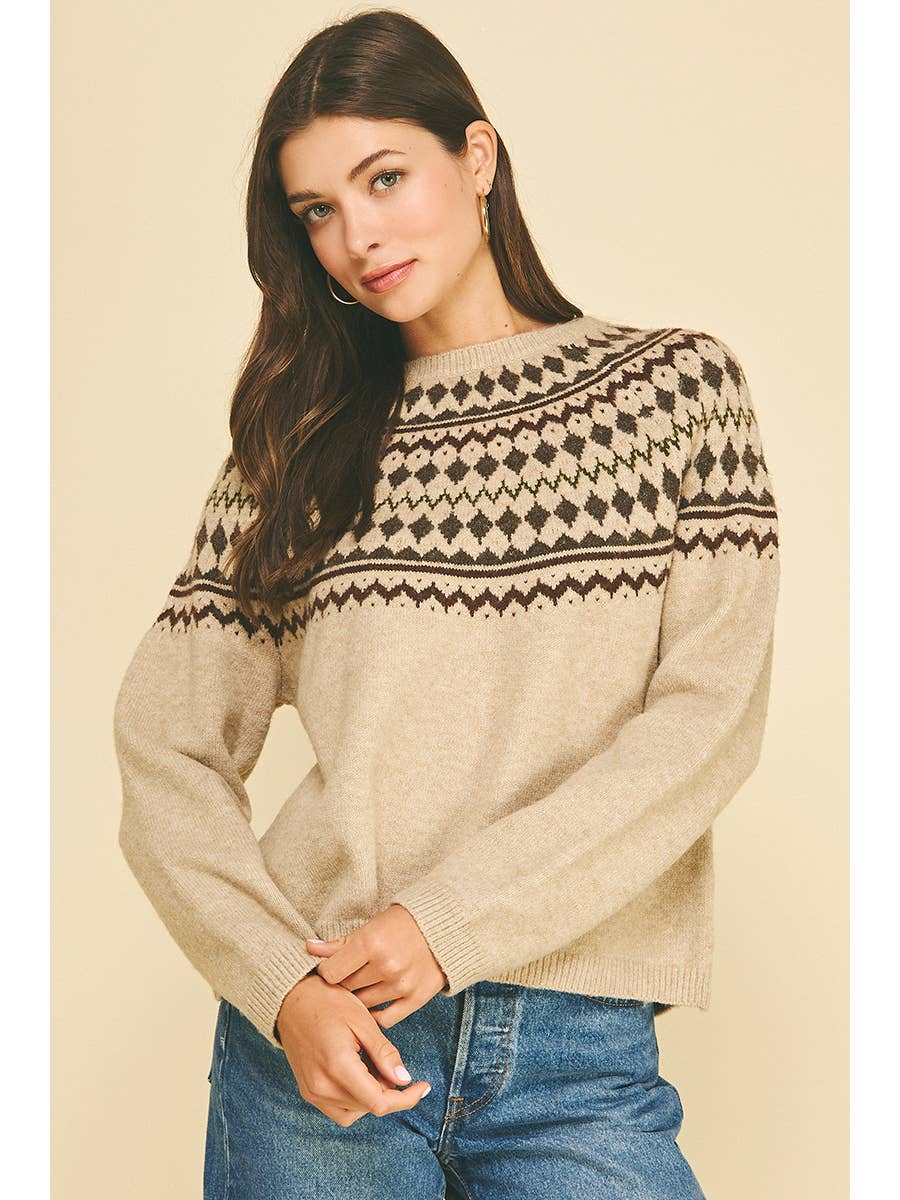 Emma Nordic Pattern Knit Sweater