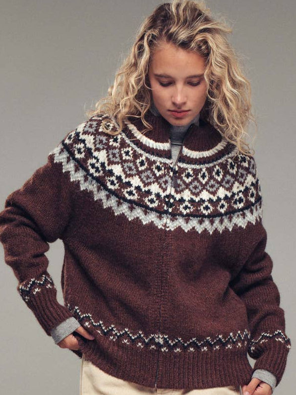 Nordic Zip-Up Cardigan