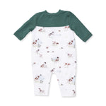 Utah kids western boutique rodeo baby clothing Pointer Pups and Duck Buddies Romper with Contrast Sleeves 969F26PPD Boltranchstore.com free shipping