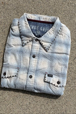 True Grit Whiskey LS Shirt with Stitch blue mens top at Boltranchstore.com fall 2025 new free shipping