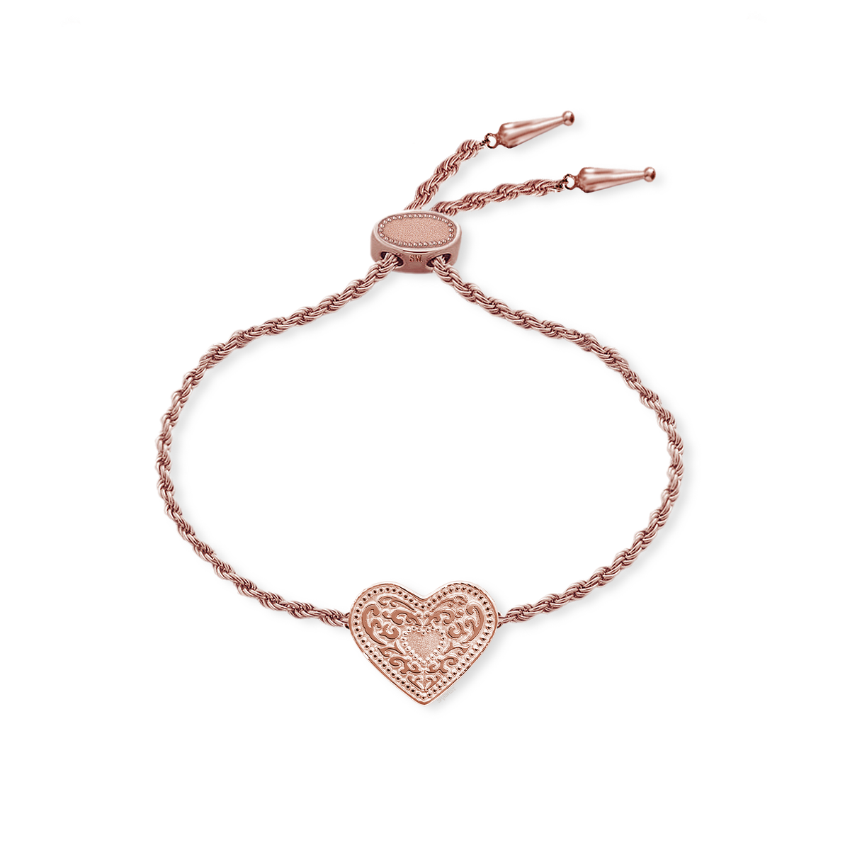 Audrey Heart Bracelet Spurwest womens jewelry Boltranchstore.com free shipping gift anniversary wedding western fashion jewelry Spur West belt buckle rose gold silver