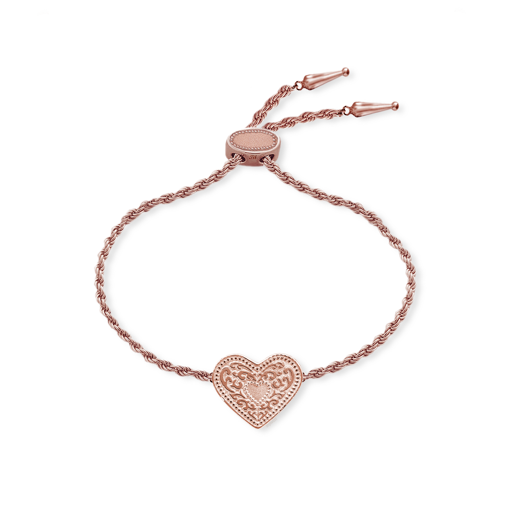Audrey Heart Bracelet Spurwest womens jewelry Boltranchstore.com free shipping gift anniversary wedding western fashion jewelry Spur West belt buckle rose gold silver