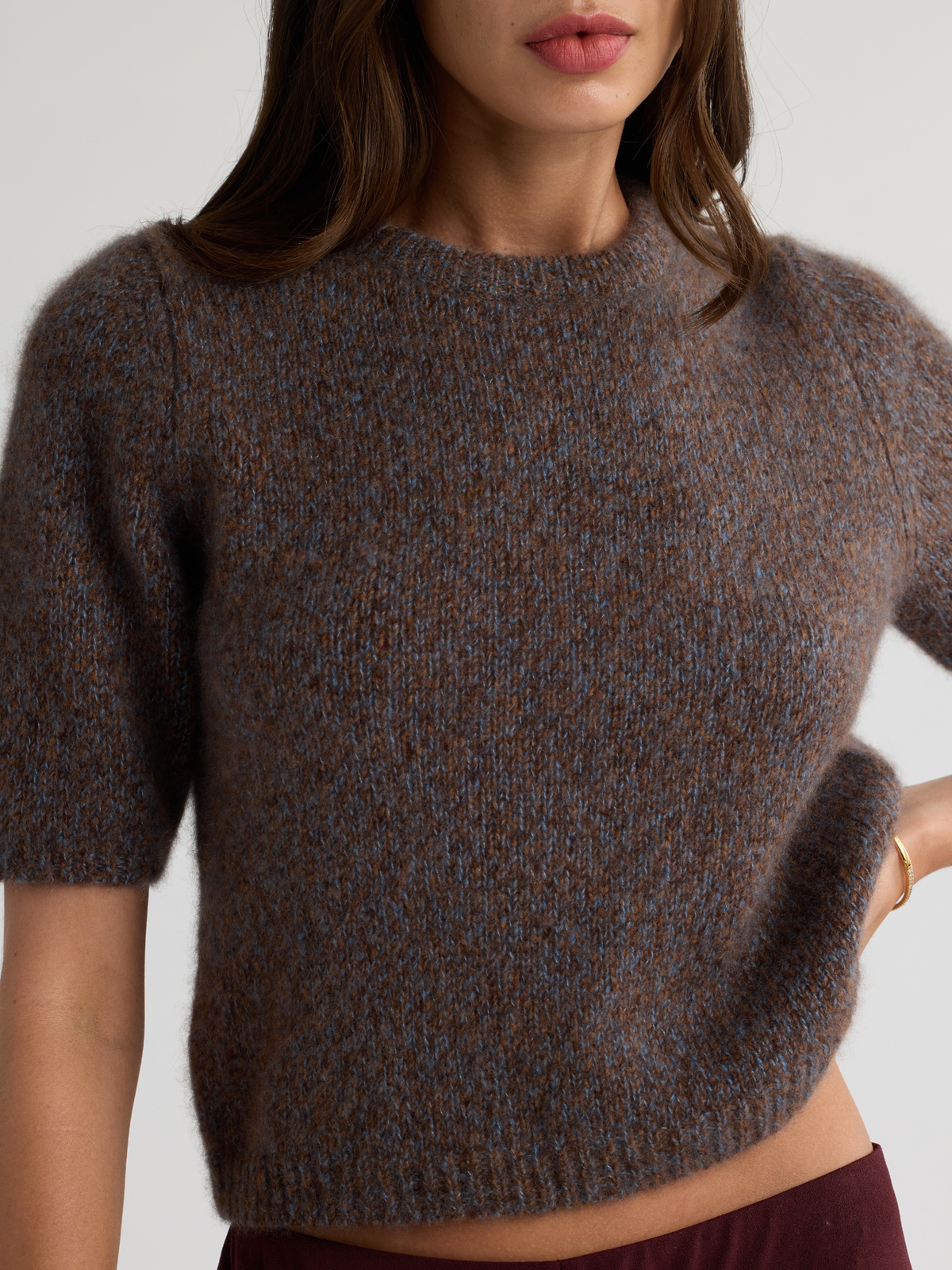 W Cashmere Brenda Short Sleeve Sweater