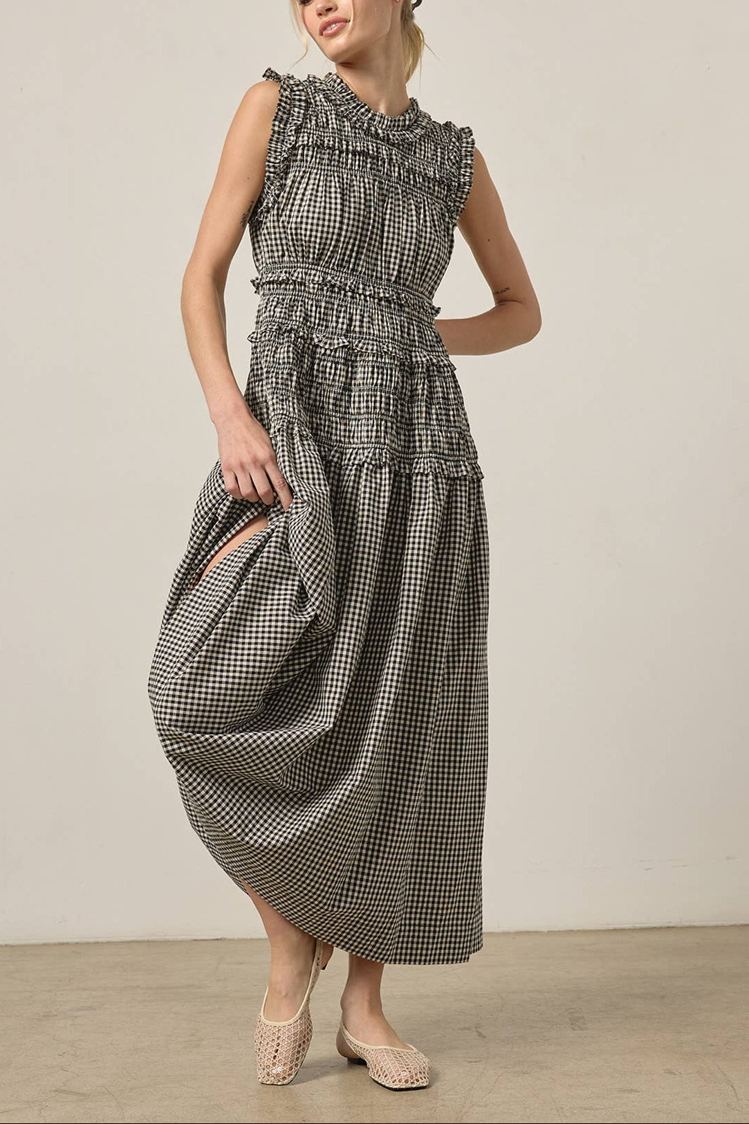 Suzy Smocked Gingham Dress