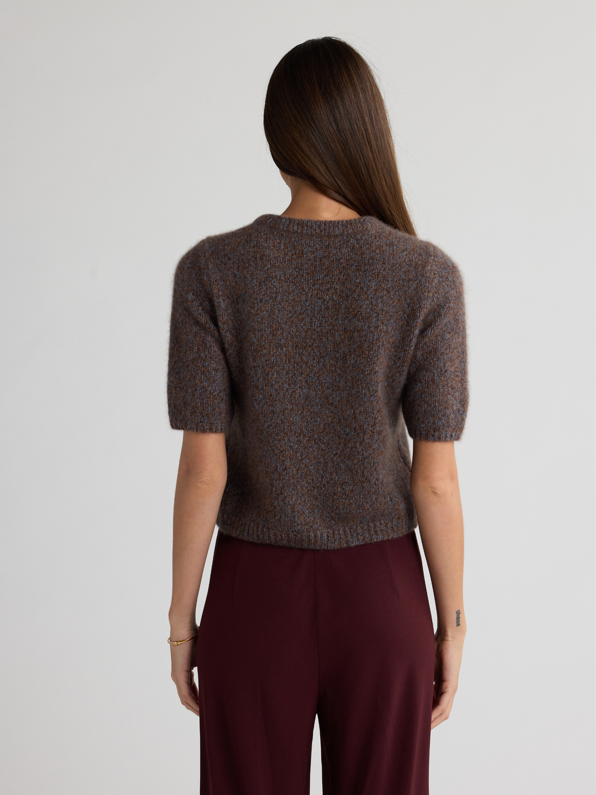 W Cashmere Brenda Short Sleeve Sweater