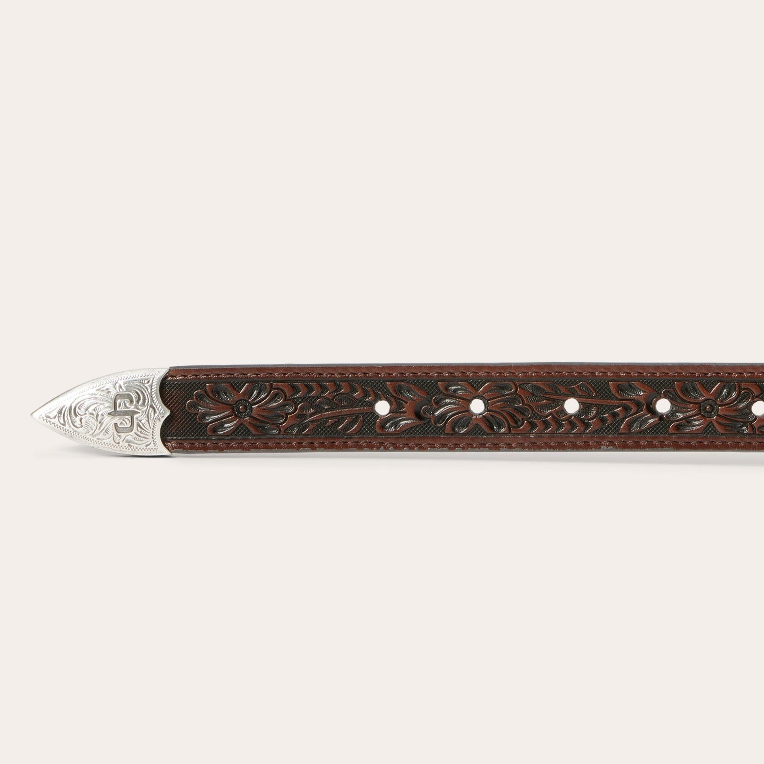 Stetson Croco Print Tooled Tapered Belt