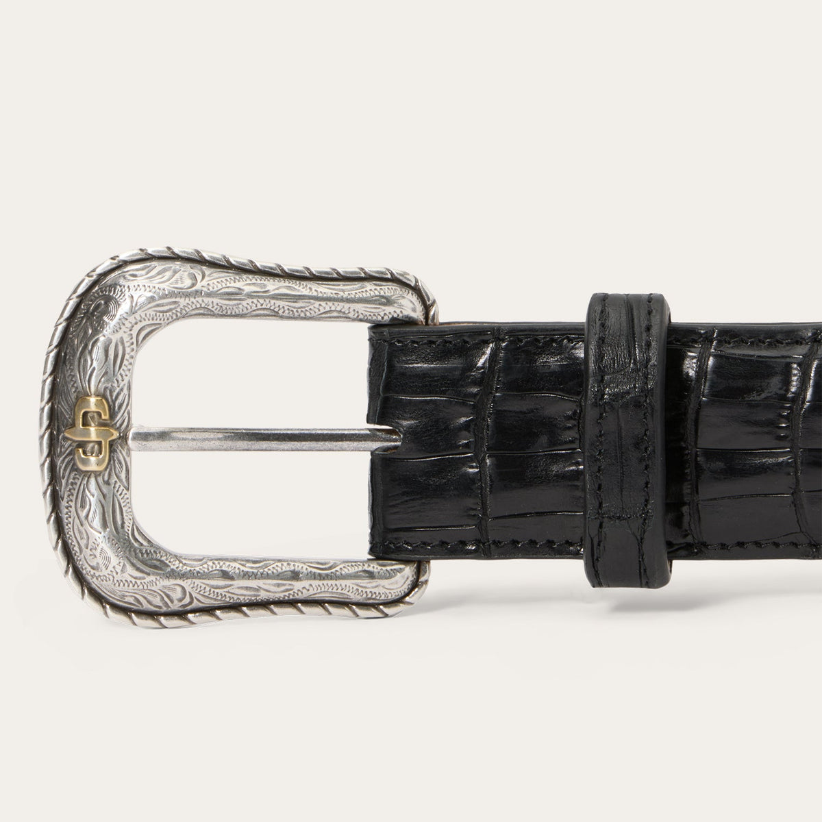 Stetson Caiman Leather Black Belt
