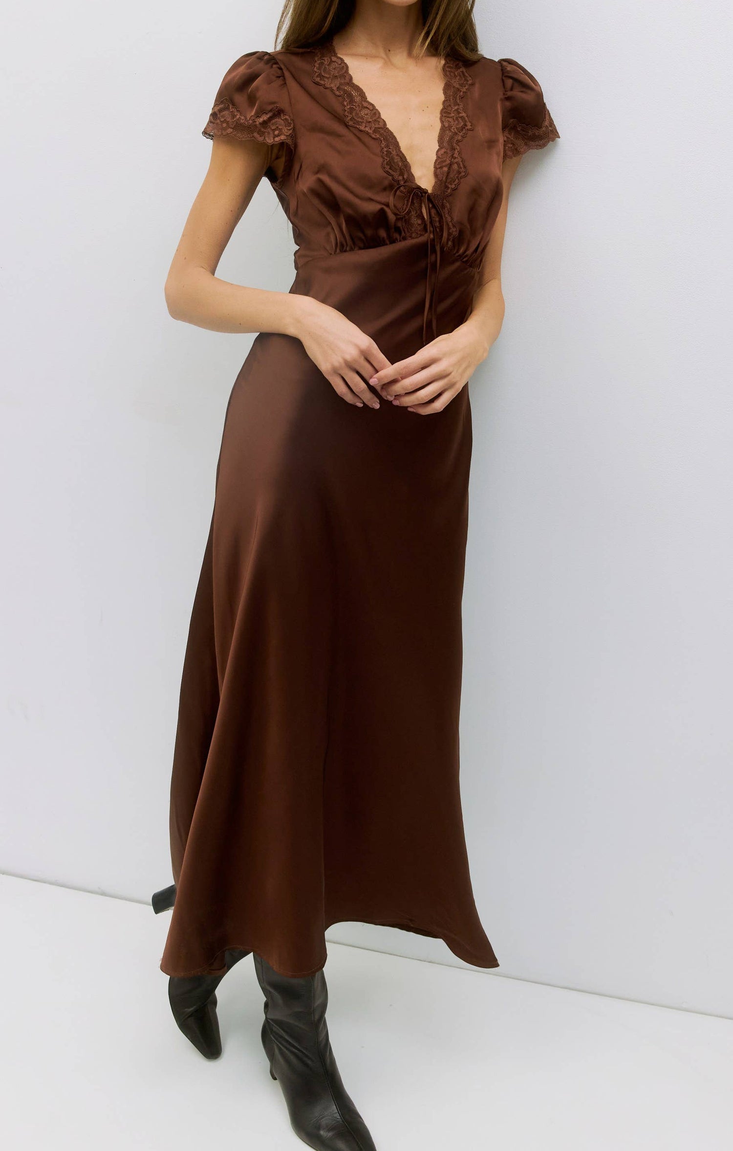 The Vivienne Lace Satin Dress