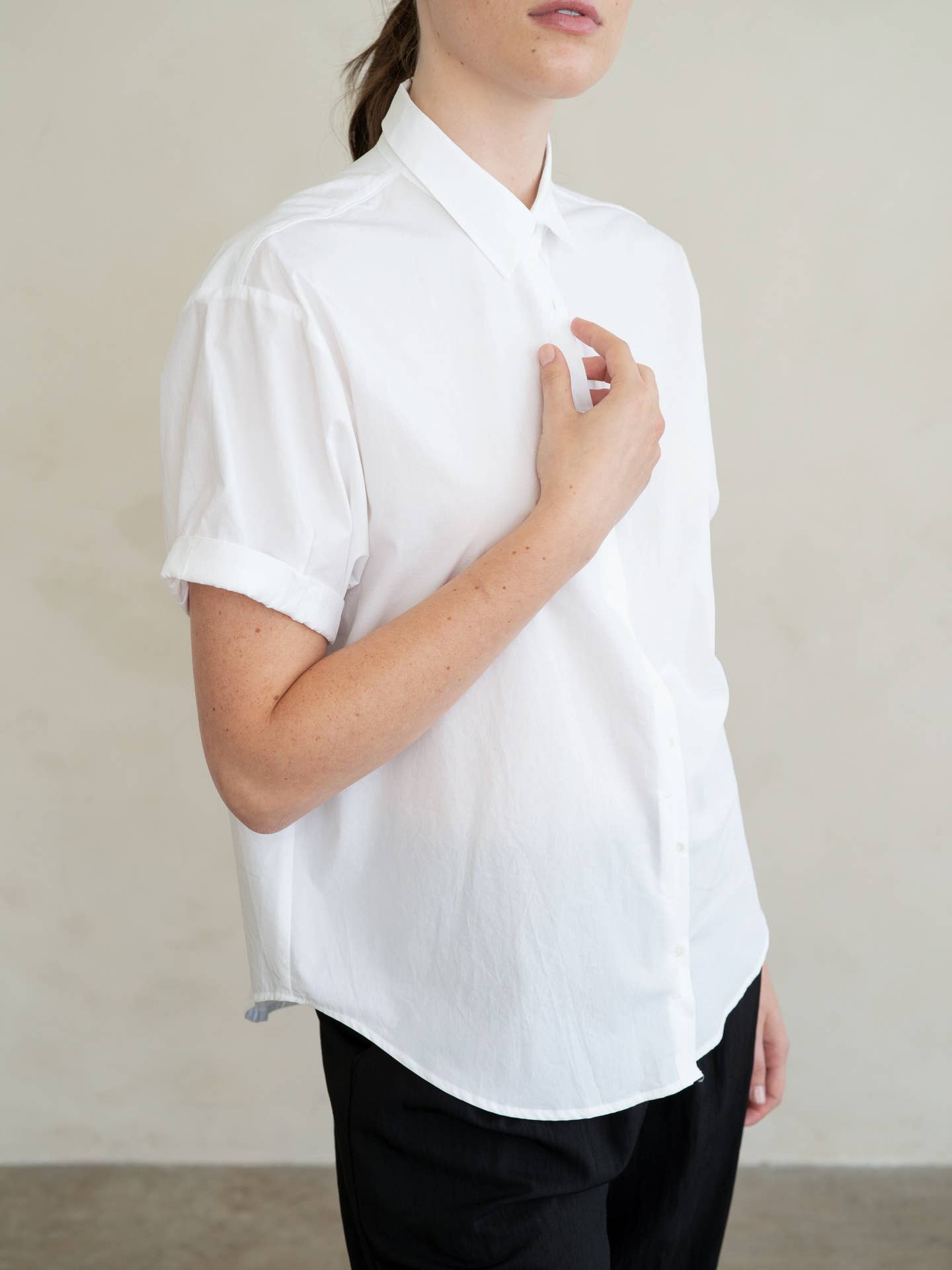 Grace Rolled Short Sleeve Button Up Shirt