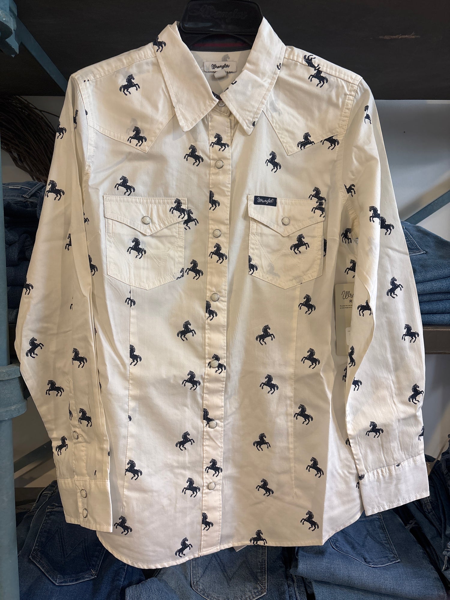 Wrangler Womens Dress Snap Horse Shirt