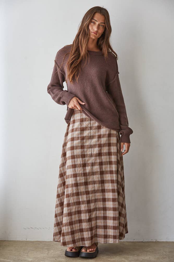 Whitney Woven Flare Midi Skirt