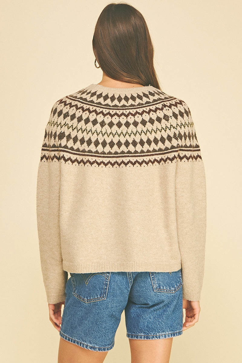 Emma Nordic Pattern Knit Sweater
