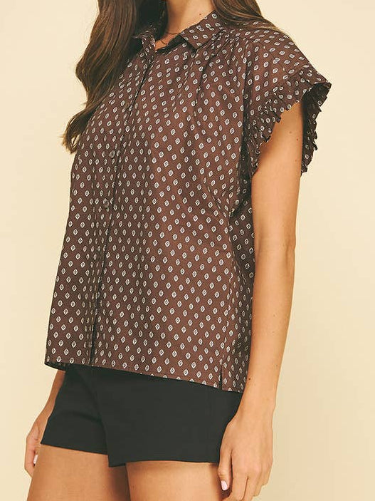 Gina Geometric Diamond Print Shirt