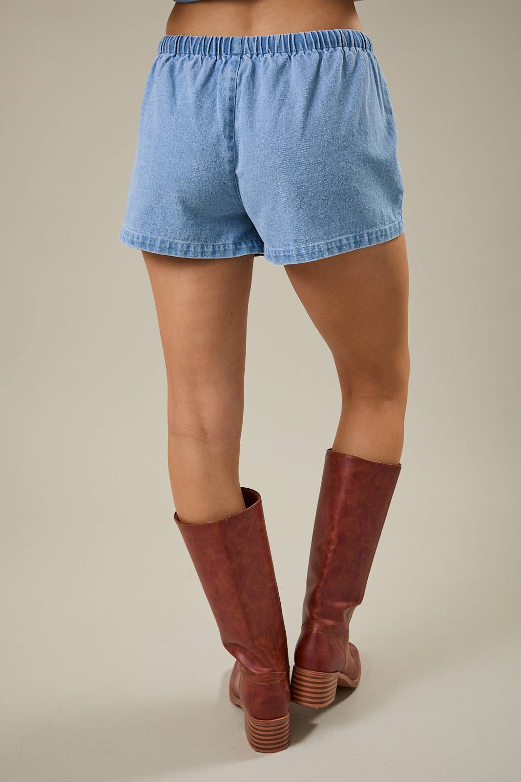 Drawstring Womens Denim Shorts