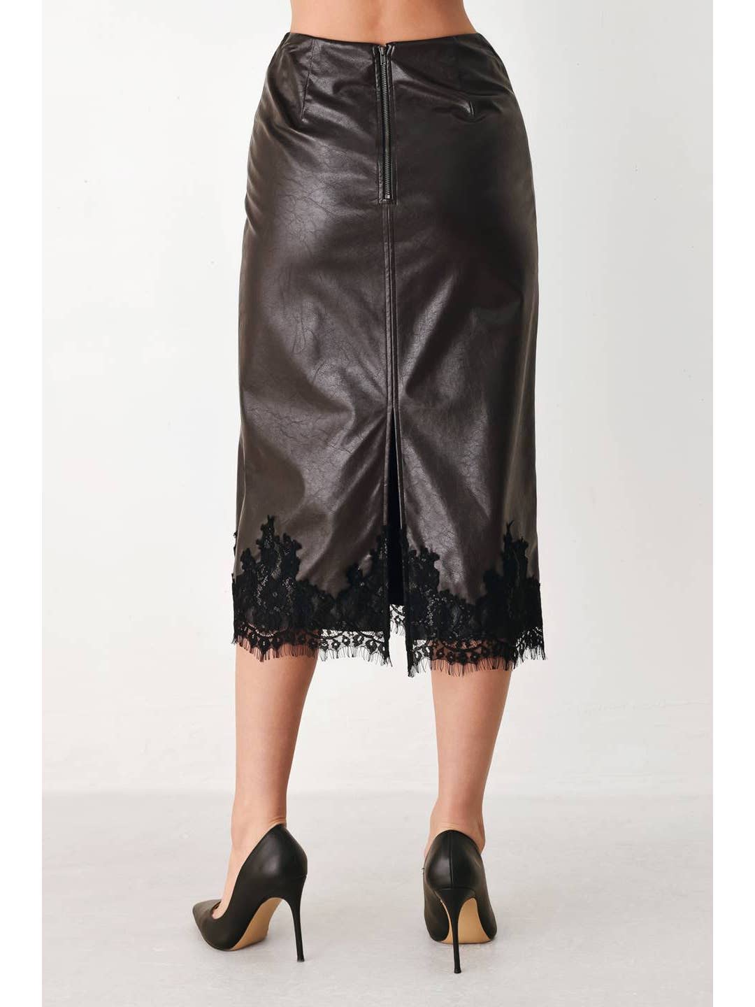 Sandy Faux Leather Pencil Skirt