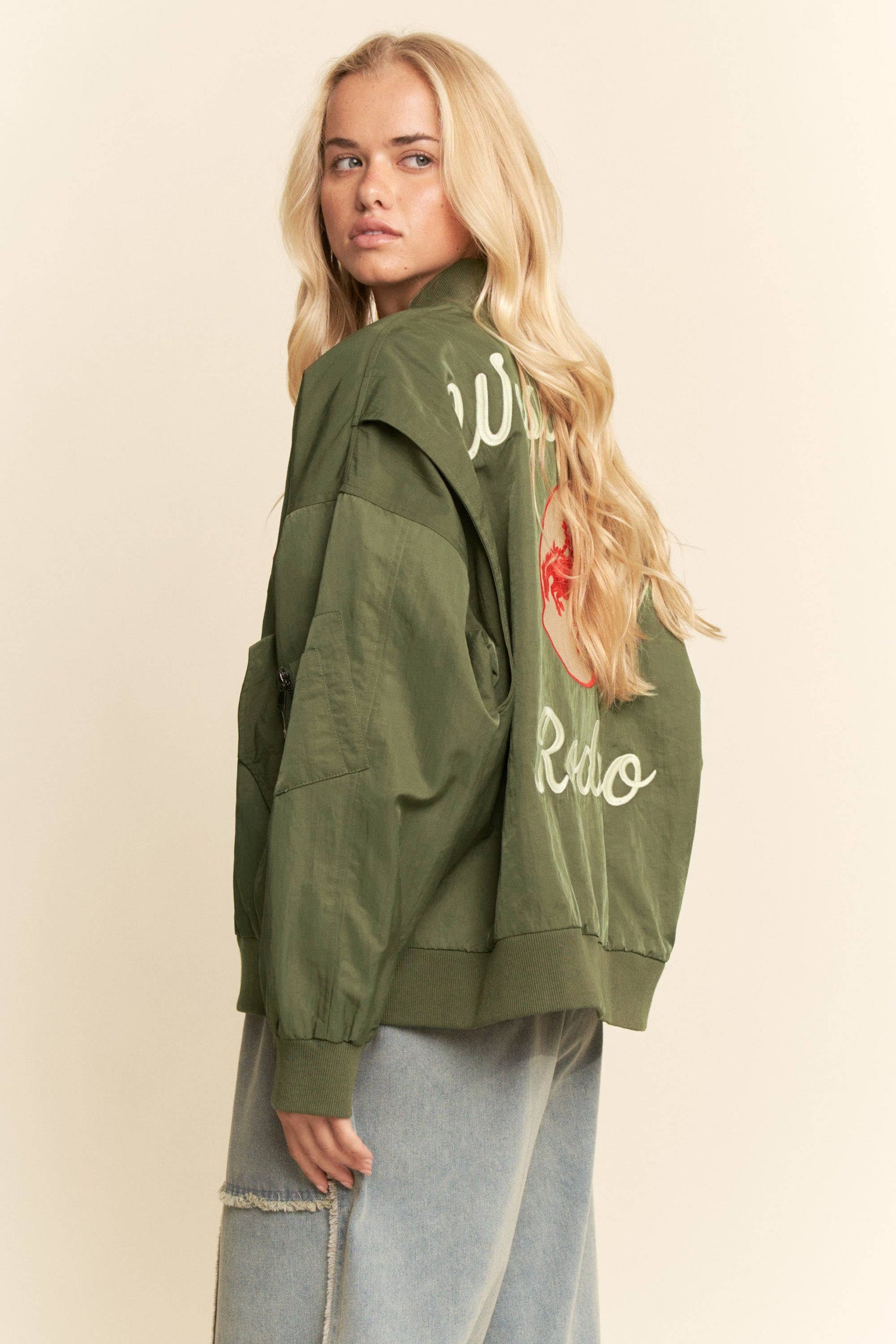 Embroidered Western Bomber Jacket