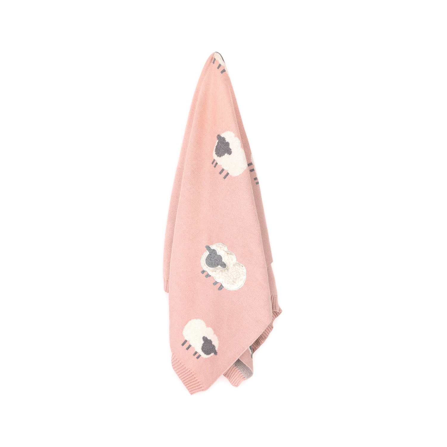 Woolly Lamb 3D Organic Cotton Jacquard Knit Baby Blanket