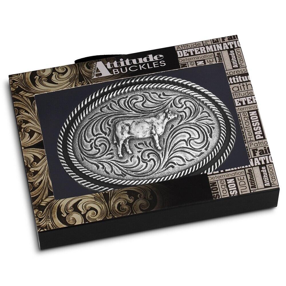 Montana Silversmiths Show Steer Antiqued Buckle