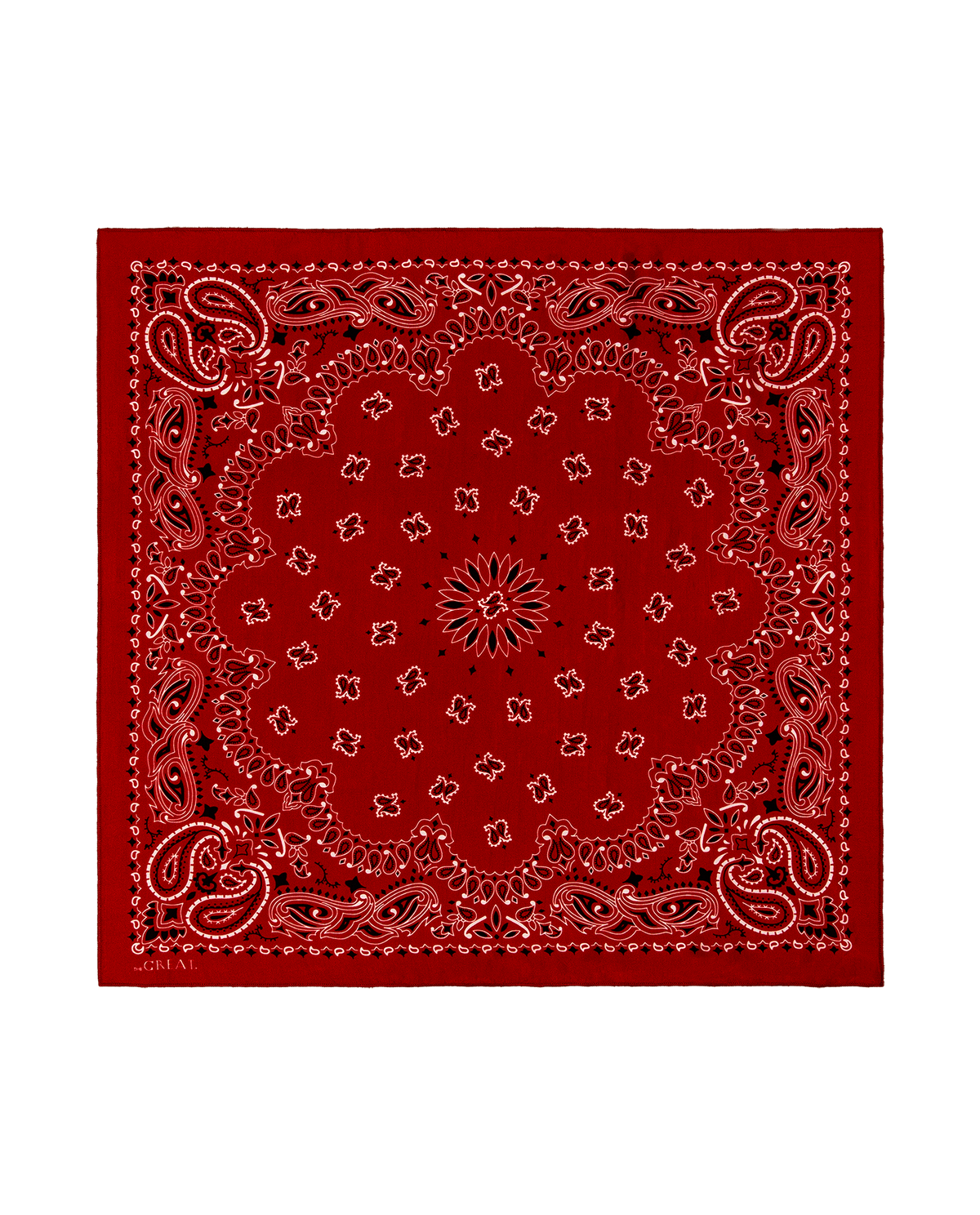 The Great Silk Bandana True Red classic red silk habotai bandana with paisley print womens western boutique Utah SKU A143673TRREDOS