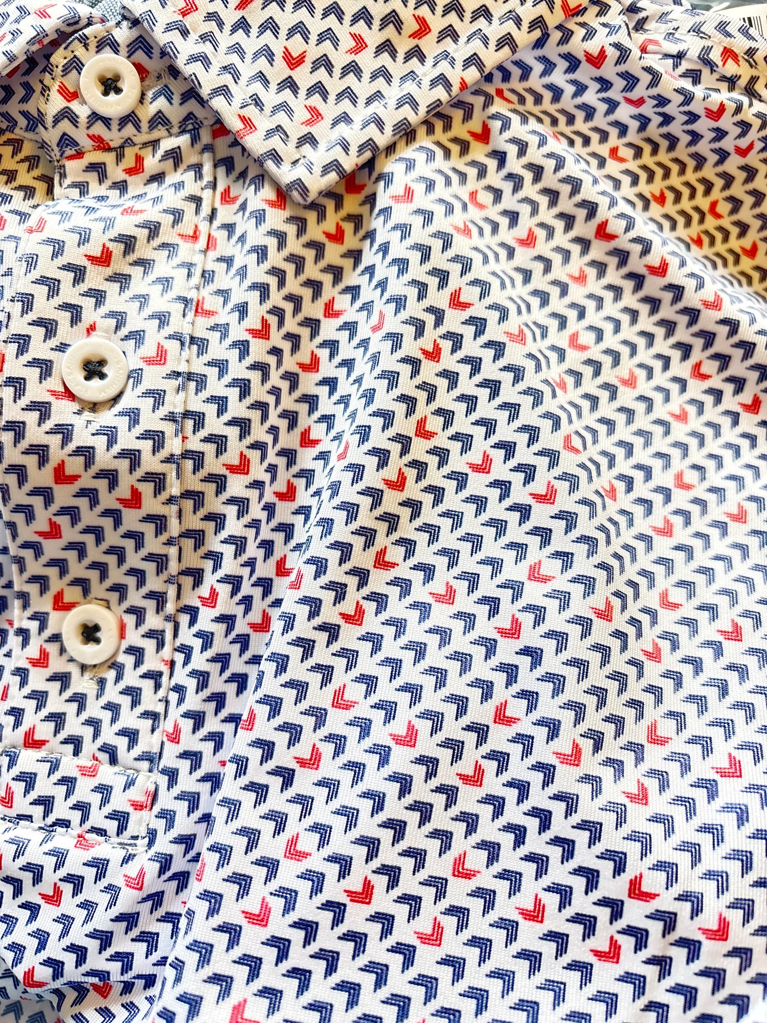 Lakewood Arrow Geo Print Performance Polo