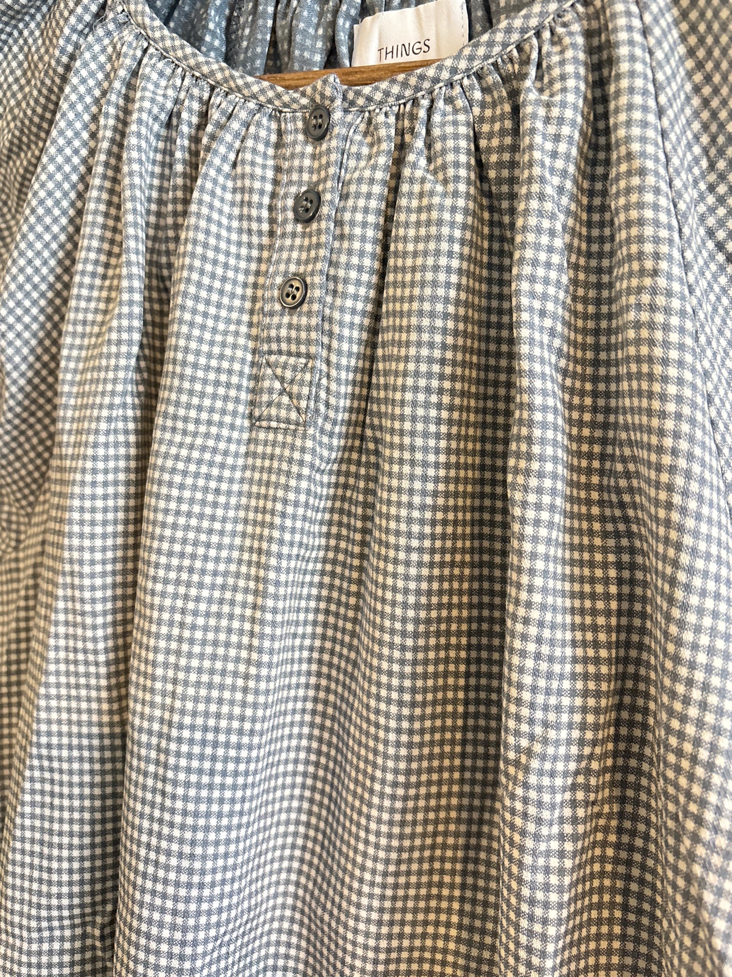 Cora Blue Gingham Top