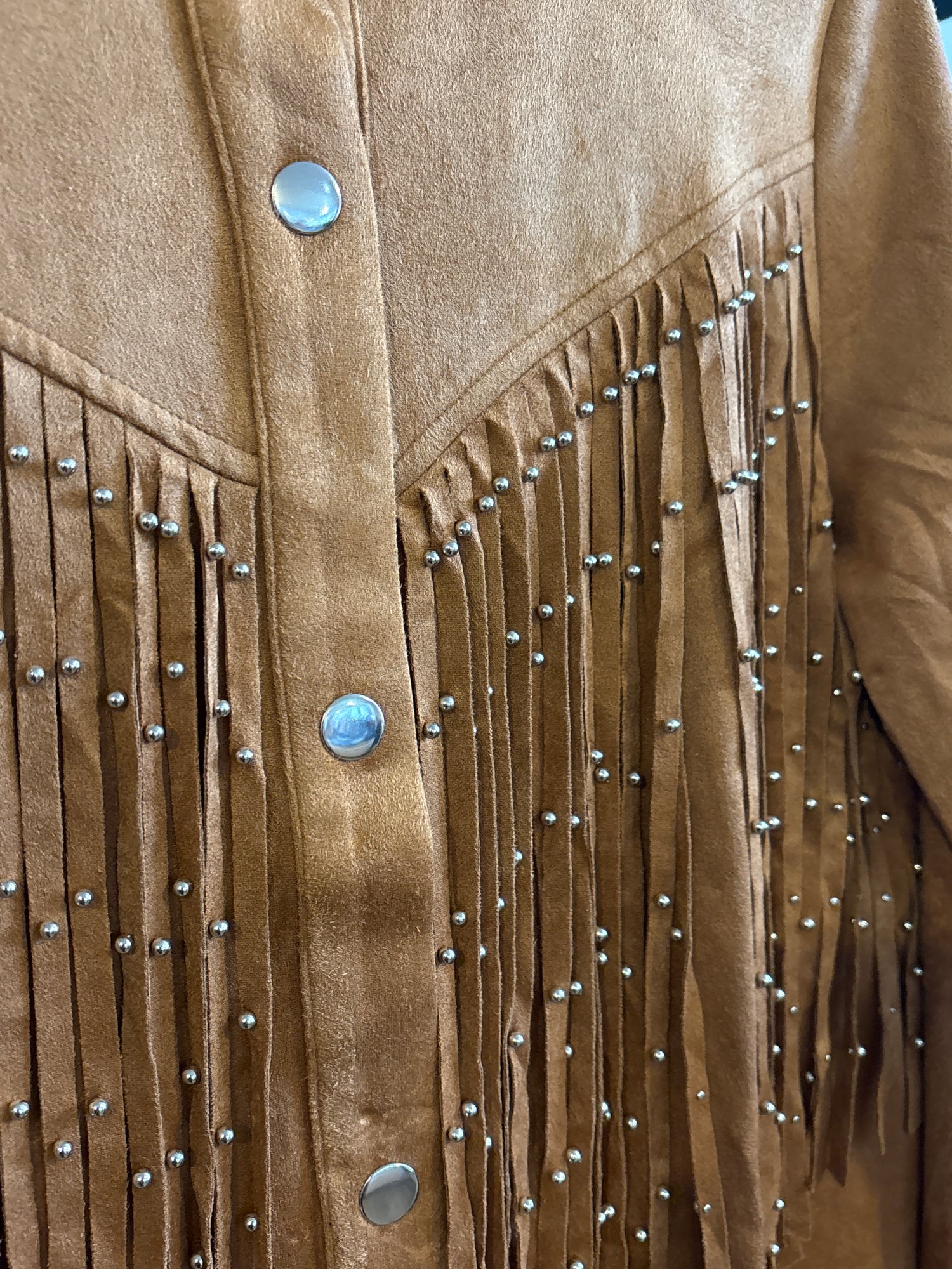 Sadie Suede Fringe Shirt Jacket