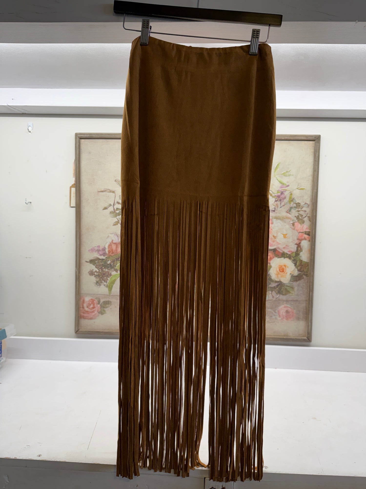 Sallie Suede Fringe Skirt
