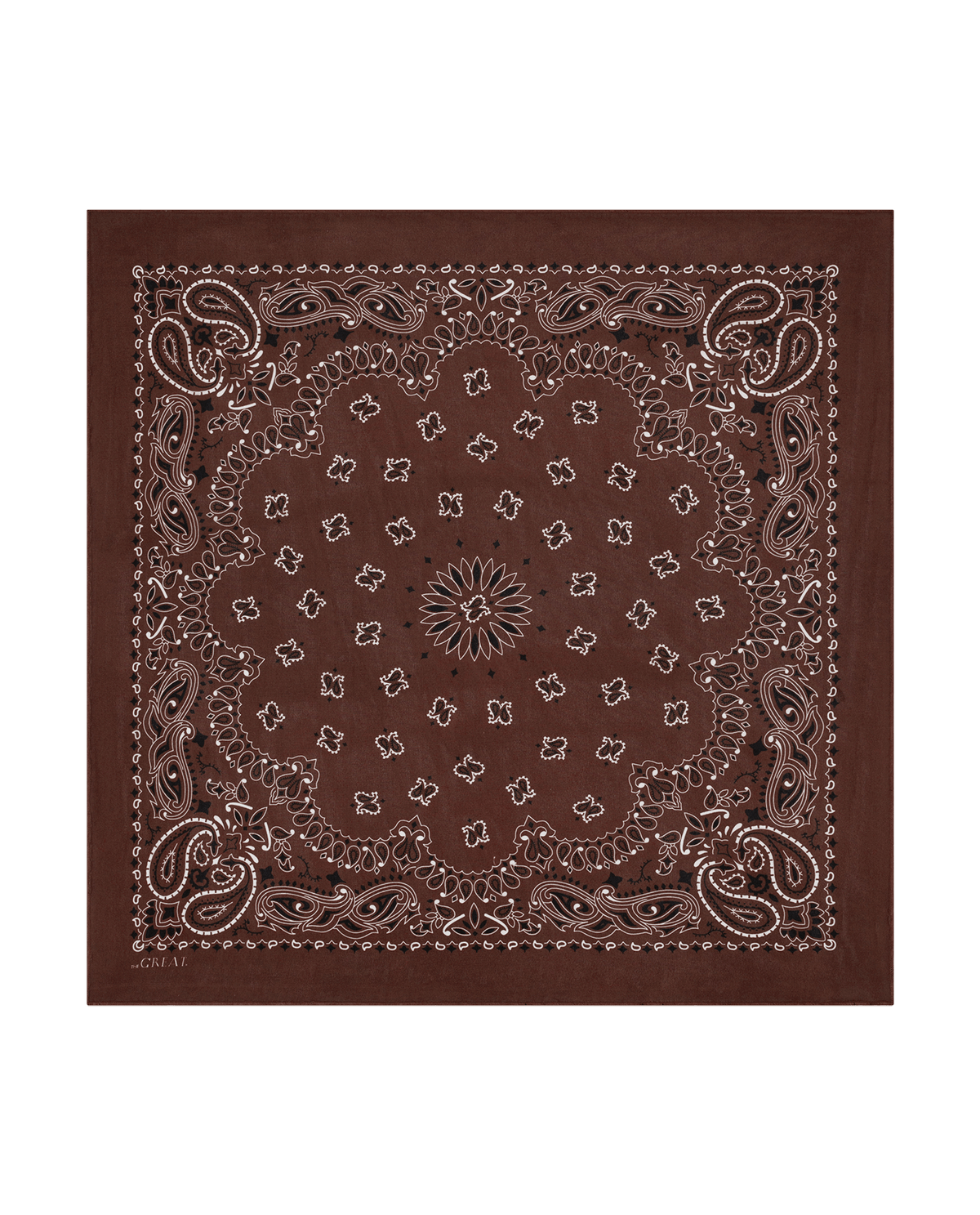 The Great Silk Bandana Chocolate deep brown silk habotai bandana with cream paisley print western accessory womens western boutique Utah SKU A143673CHOCOOS