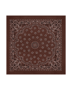 The Great Silk Bandana Chocolate deep brown silk habotai bandana with cream paisley print western accessory womens western boutique Utah SKU A143673CHOCOOS