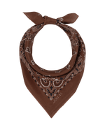 The Great Silk Bandana Chocolate square scarf with medallion center and ornate paisley border cowgirl style