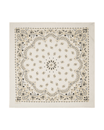 The Great Silk Bandana Cream ivory silk habotai bandana with black paisley print womens western boutique Utah SKU A143673CREAMOS