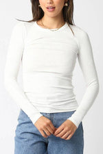 Abbey Long Sleeve Top layering shirt black white free shipping Boltranchstore.com womens teen fall winter